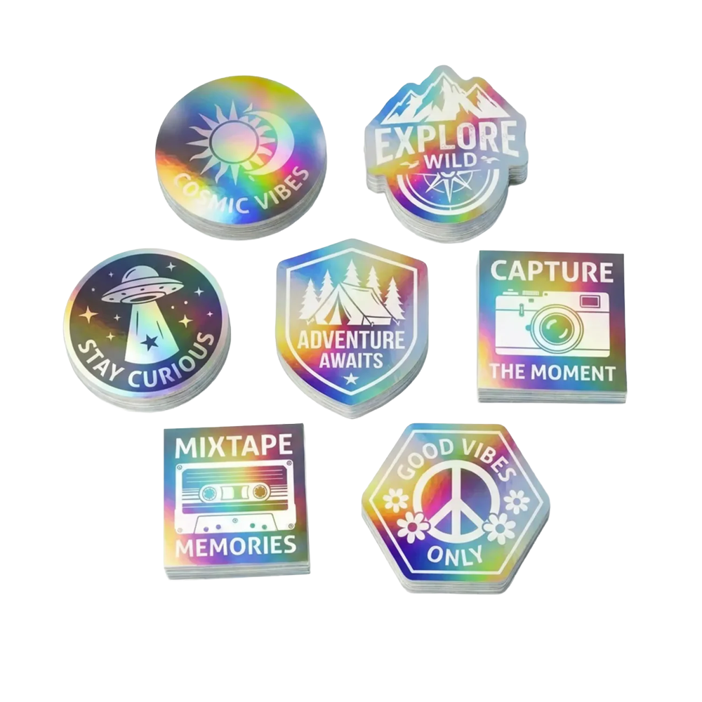 Premium outdoor, indoor, waterproof, durable holographic stickers